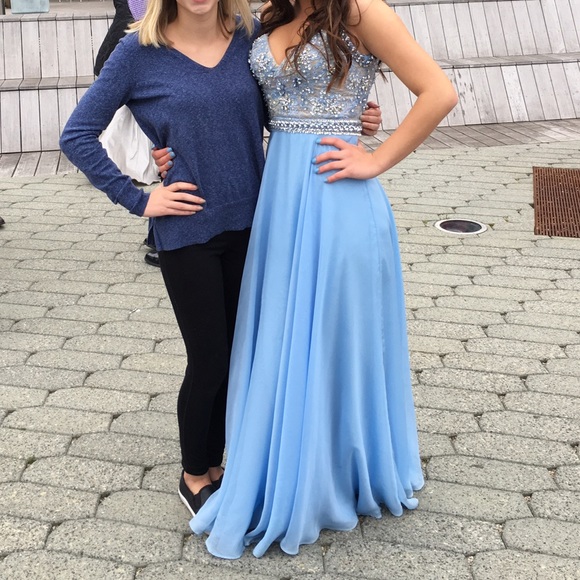 LIGHT BLUE SHERRI HILL PROM DRESS
