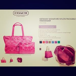 Authentic Coach Weekender in fuchsia