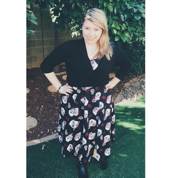 Floral and skulls pinup retro swing dress Torrid