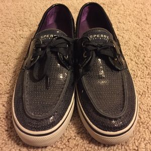 Sequin Black Sperry Top-Sider Shoes