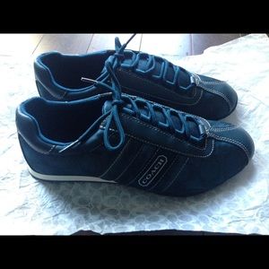 Coach logo sneaker with leather trim size 6.5