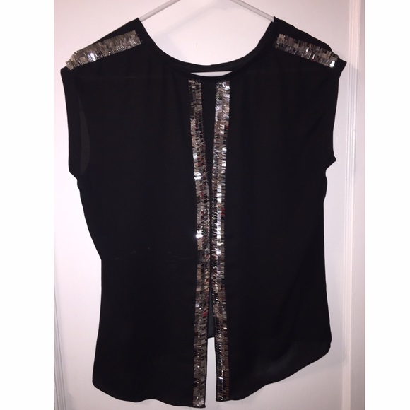 Express Tops - Express sequined black blouse