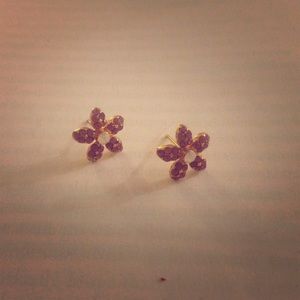 Gemstone flower earrings