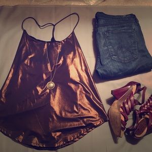 Heather metallic tank top