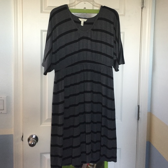 Soma Black & Grey Stripped Dress
