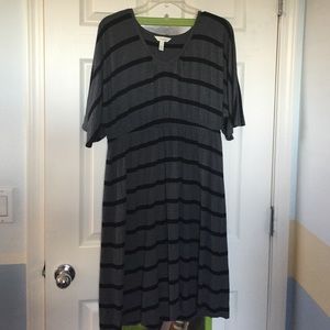 Soma Black & Grey Stripped Dress
