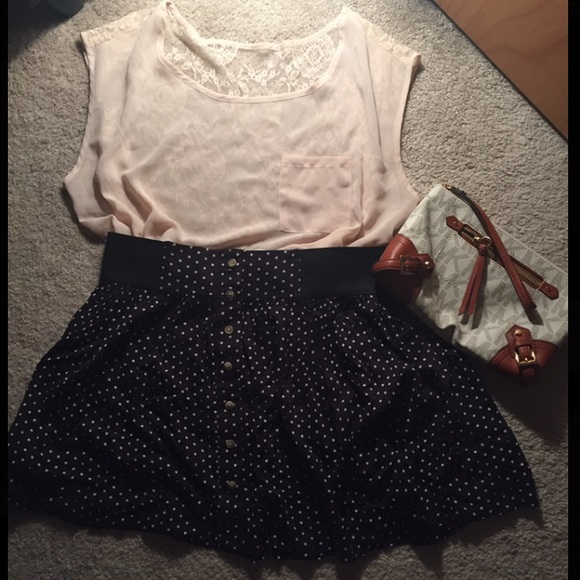 Black Polka Dot American Eagle Skirt