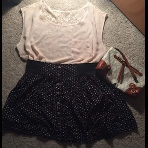 Black Polka Dot American Eagle Skirt