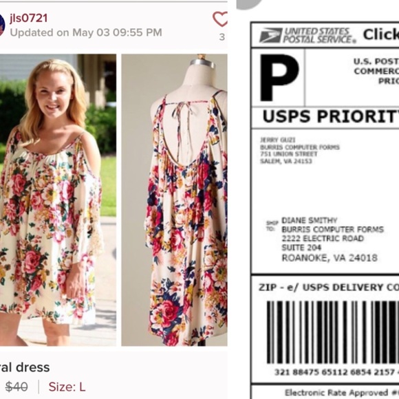 Floral dress shipping