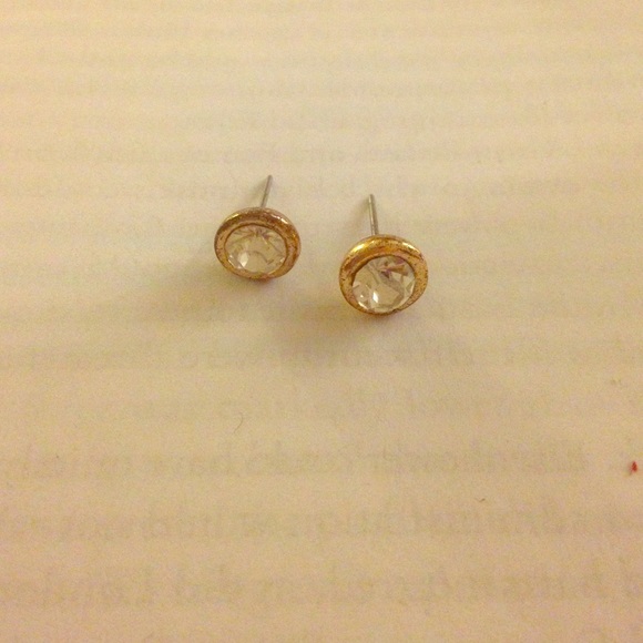 Gold and rhinestone earrings