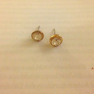 Gold and rhinestone earrings