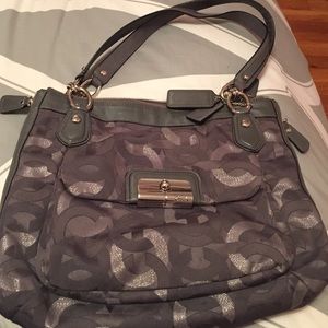 Authentic gray coach shoulder bag