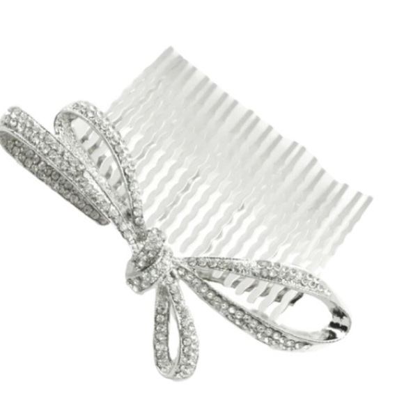 🎉SALE🎉 Crystal Rhinestone Bow Hair Comb - Picture 2 of 2