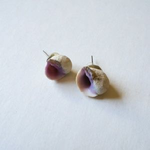 Purple shell earrings