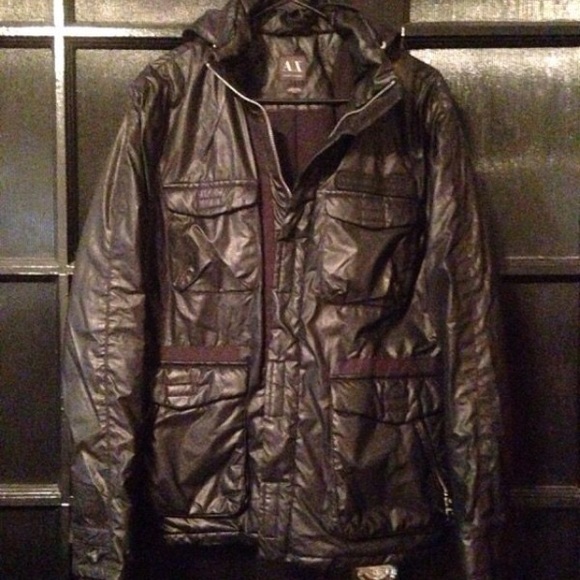 A|X black leather jacket