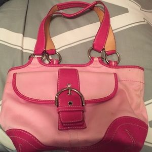 Authentic pink coach shoulder bag