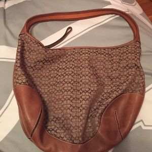 Authentic brown coach shoulder bag