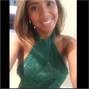 Green Halter Mini Dress