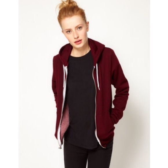 Burgundy red American apparel hoodie