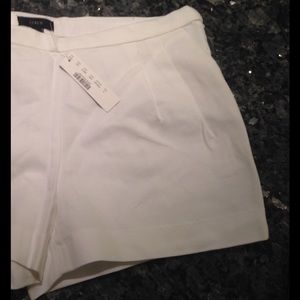 NWT J. Crew white pleated shorts