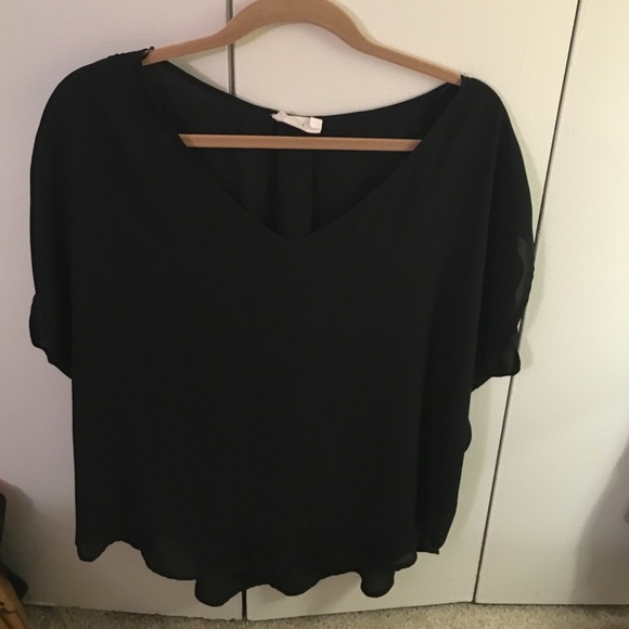 Black silk top