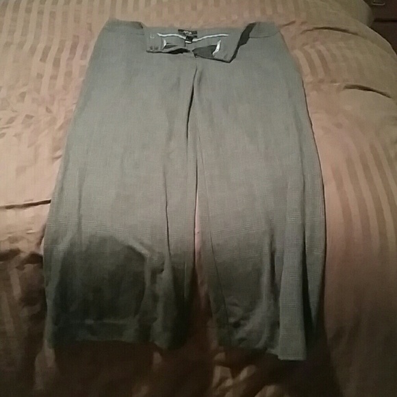 Gray plaid slacks
