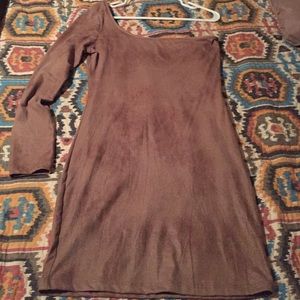 Suede one shoulder dress