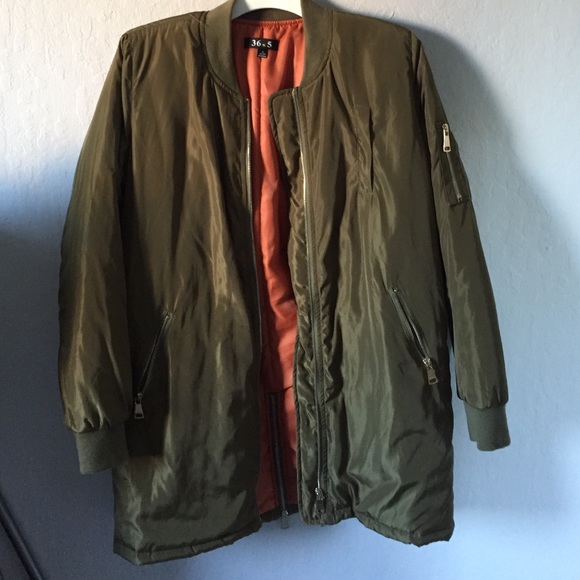Olive green bomber jacket