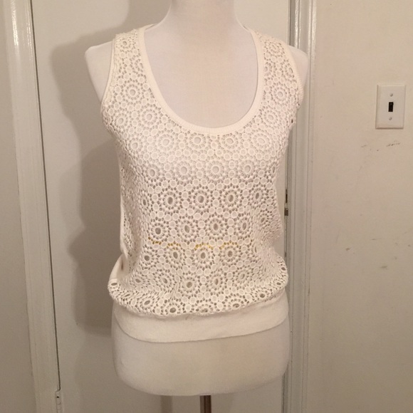 Zara white knit sleeveless top