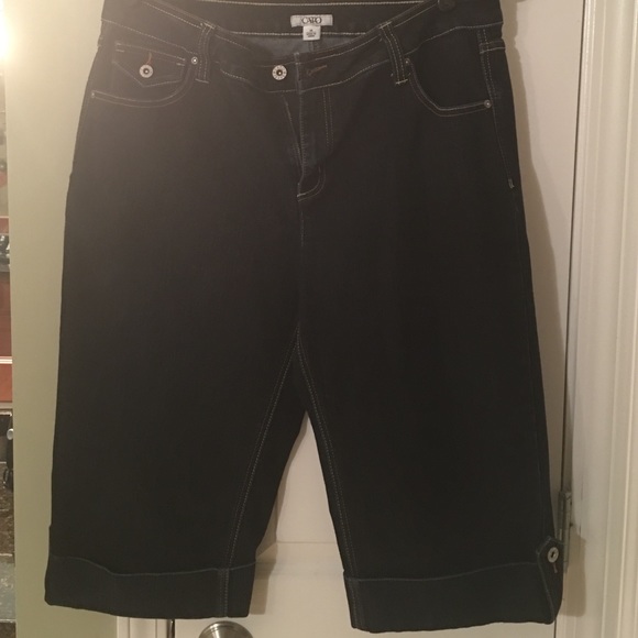 Cato dressy jean rolled thigh high pants