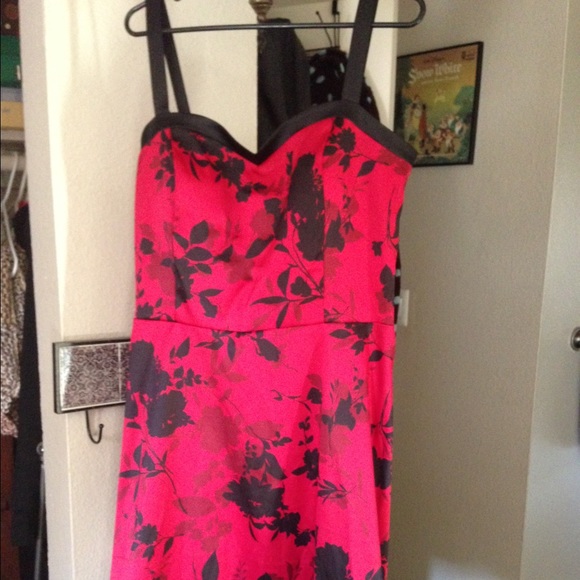 Black and red floral dress