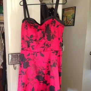 Black and red floral dress