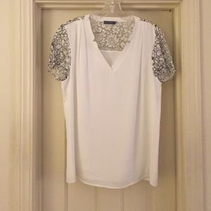 Beautiful lace V-neck blouse