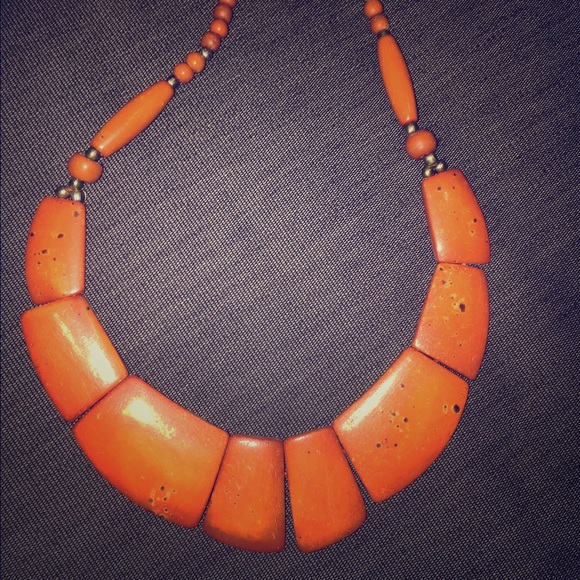 Orange statement necklace
