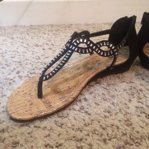 Black and Silver sandals