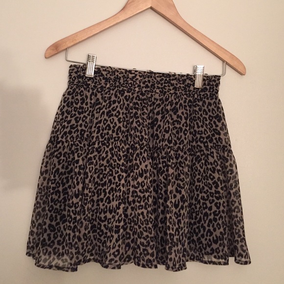 Cheetah print skirt.