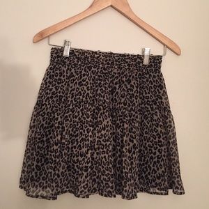 Cheetah print skirt.