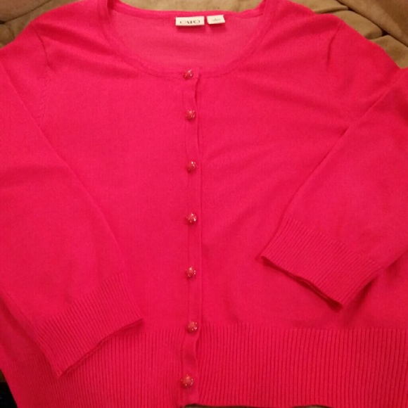 Dark pink cropped cardigan