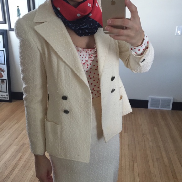 CHANEL Jackets & Blazers - Chanel || Ivory Boucle Double Breasted Jacket