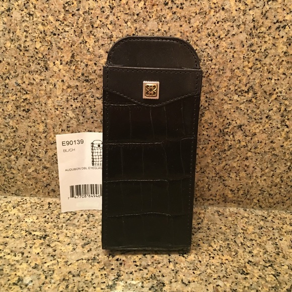 Brighton black leather glasses case