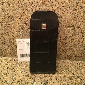 Brighton black leather glasses case