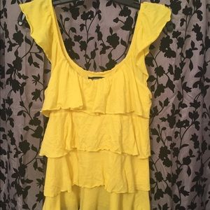 Express Yellow Ruffle Top