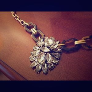 J.crew crystal & tortoise shell statement necklace