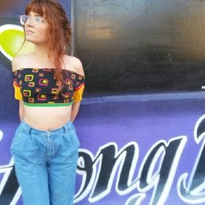 Vintage 90's Rasta colored crop top