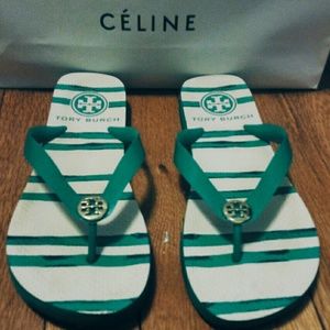 [FLASH SALE -TONIGHT] TORY BURCH green flipflops