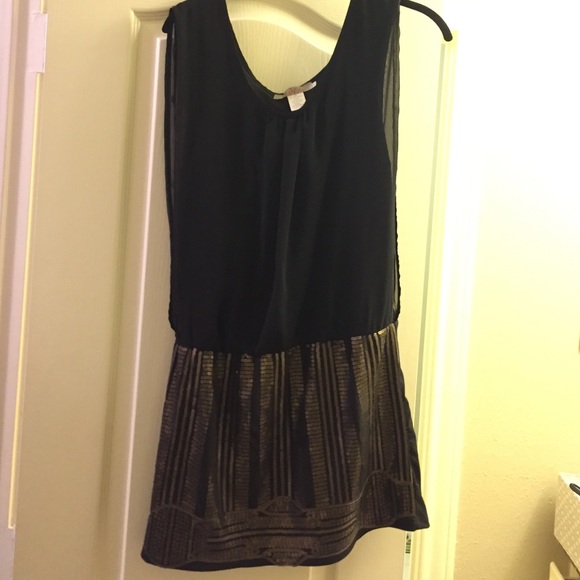 Black shear mini dress