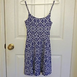 Abstract Blue & White Dress