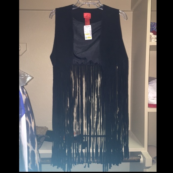 Fringe Suede Black vest