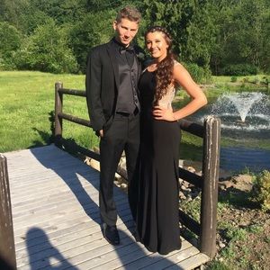 Black floor length prom dress