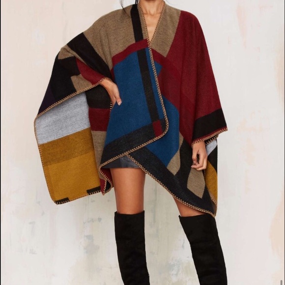 Gemma Colorblock Poncho